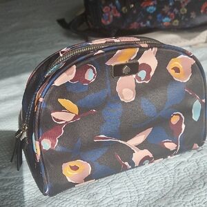 Kate Spade Like New! Navy Blue Floral Print Cosmetic Accessory Pouch